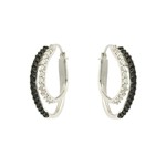 Black and White Cubic Zirconia Double Hoops